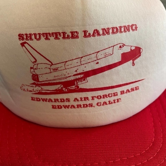 Vintage Space Shuttle Landing Edwards Air Force Base California Snapback Hat 80s - Picture 2 of 9